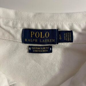 men’s white, custom slim fit / stretch mesh POLO RALPH LAUREN long-sleeve top